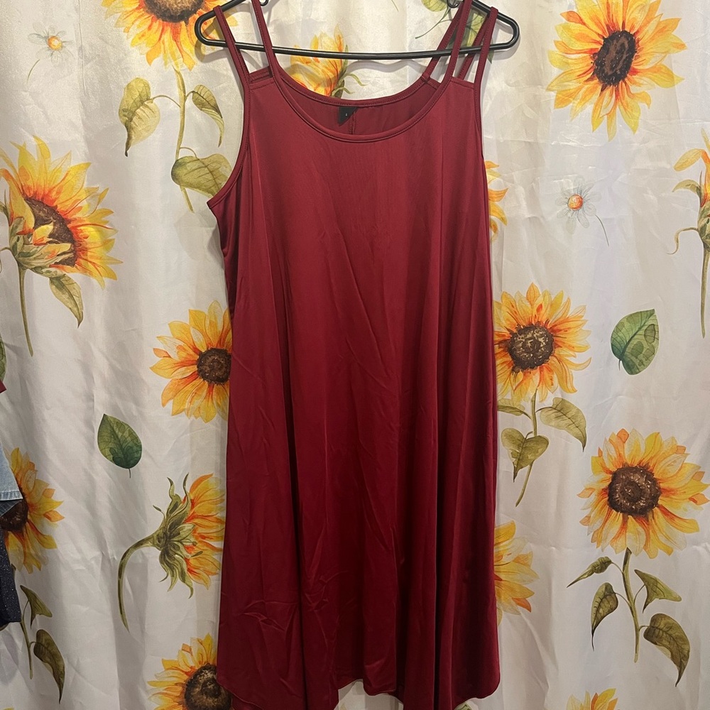 SHEIN Red Sleeveless Dress